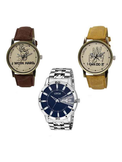 set of 3 analog watch combo -(lk-29-30-102) - 15687776 - Very Small Image - 1