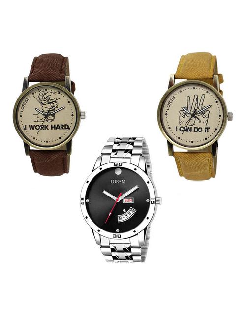 set of 3 analog watch combo -(lk-29-30-104) - 15687779 - Very Small Image - 1