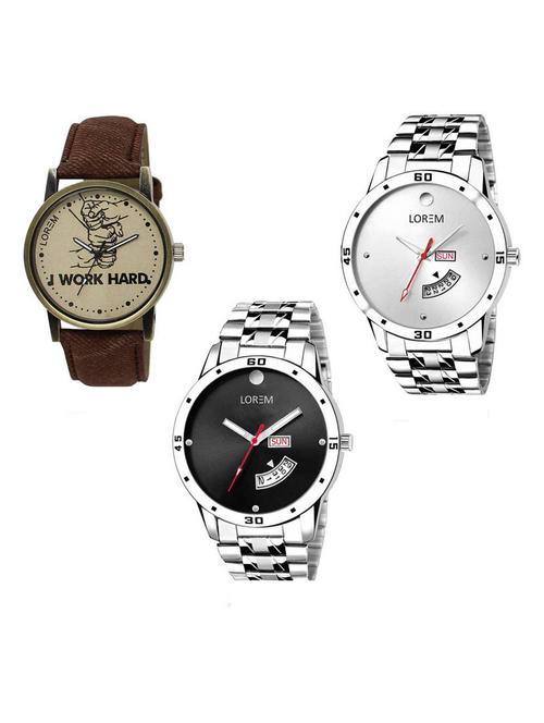 set of 3 analog watch combo -(lk-29-103-104) - 15687820 - Very Small Image - 1