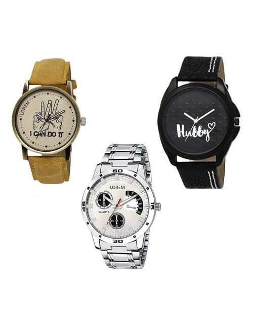 set of 3 analog watch combo -(lk-30-31-101) - 15687822 - Very Small Image - 1