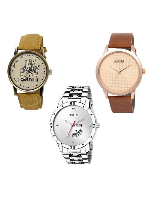 set of 3 analog watch combo -(lk-30-34-103) - 15687848 - Very Small Image - 1