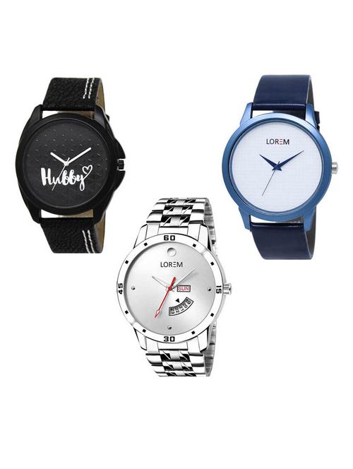 set of 3 analog watch combo -(lk-31-33-103) - 15687874 - Very Small Image - 1