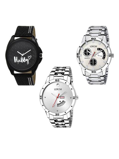 set of 3 analog watch combo -(lk-31-101-103) - 15687887 - Very Small Image - 1