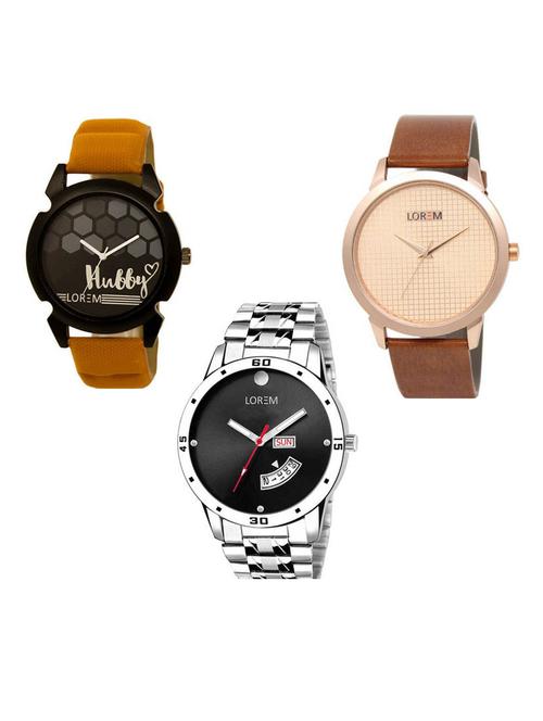 set of 3 analog watch combo -(lk-32-34-104) - 15687910 - Very Small Image - 1