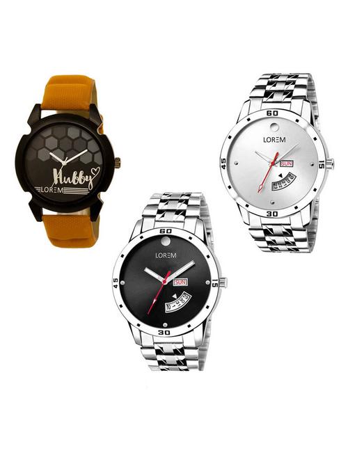 set of 3 analog watch combo -(lk-32-103-104) - 15687921 - Very Small Image - 1