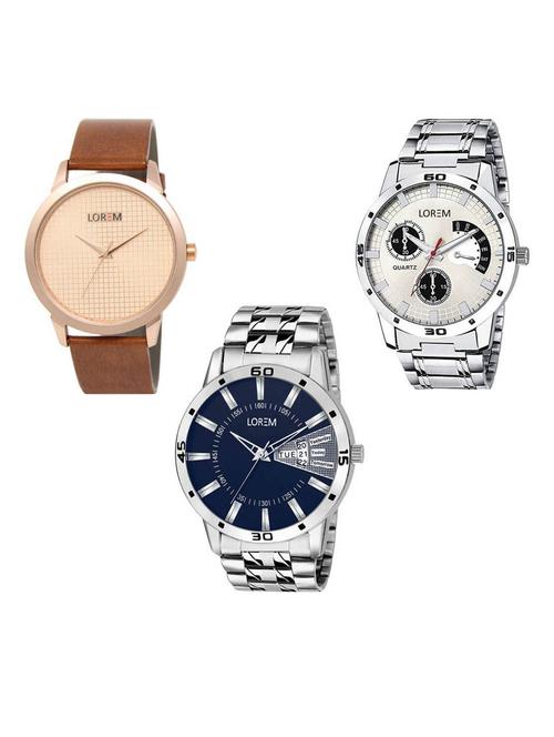 set of 3 analog watch combo -(lk-34-101-102) - 15687942 - Very Small Image - 1