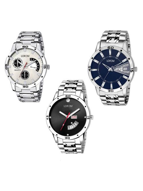 set of 3 analog watch combo -(lk-101-102-104) - 15687955 - Very Small Image - 1