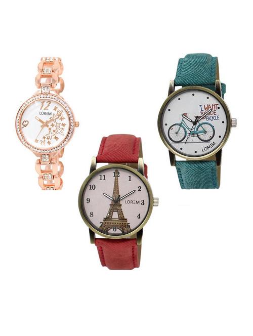 set of 3 analog watch combo -(lk210-229-230) - 15688045 - Very Small Image - 1