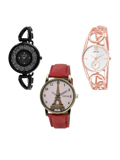 set of 3 analog watch combo -(lk211-213-230) - 15688166 - Very Small Image - 1