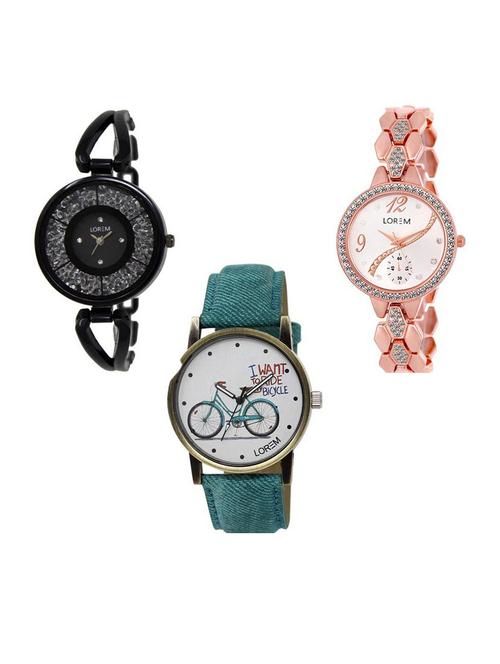 set of 3 analog watch combo -(lk211-215-229) - 15688190 - Very Small Image - 1