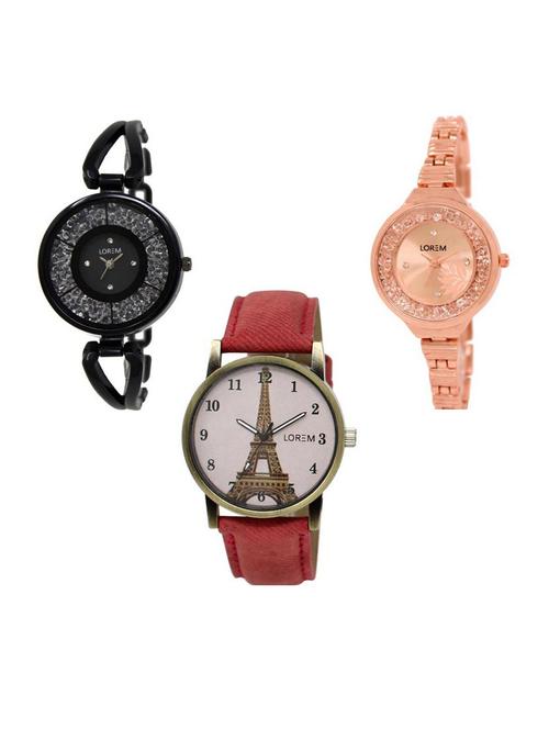 set of 3 analog watch combo -(lk211-225-230) - 15688386 - Very Small Image - 1