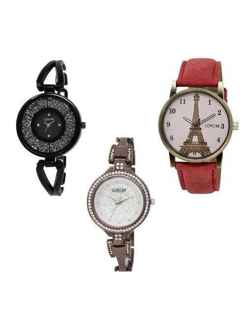 set of 3 analog watch combo -(lk211-230-236) - 15688451 - Very Small Image - 1