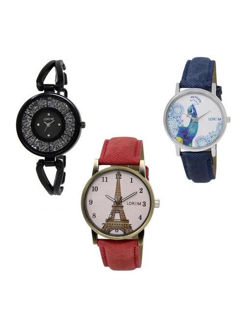 set of 3 analog watch combo -(lk211-230-241) - 15688456 - Very Small Image - 1