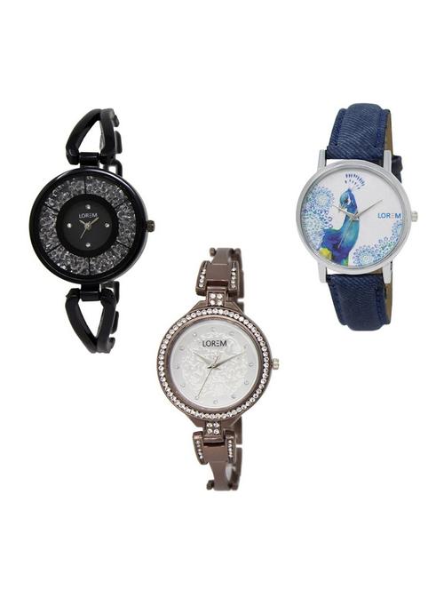 set of 3 analog watch combo -(lk211-236-241) - 15688491 - Very Small Image - 1