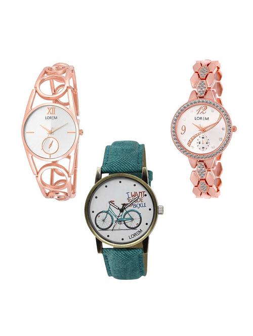 set of 3 analog watch combo -(lk213-215-229) - 15688860 - Very Small Image - 1