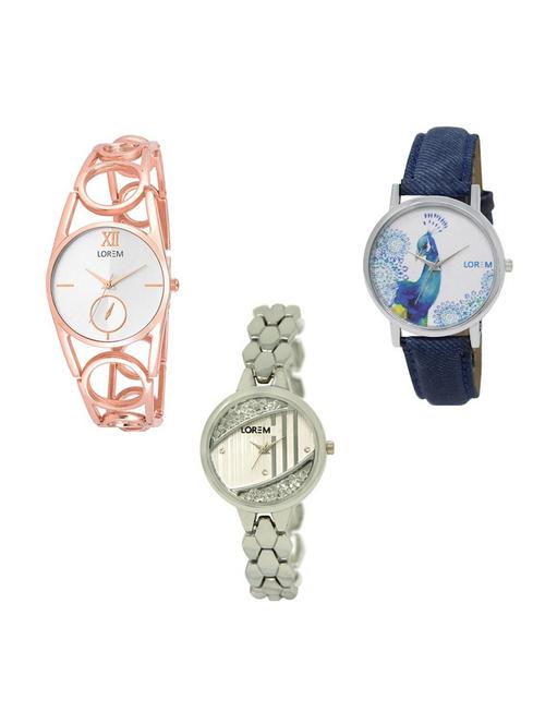 set of 3 analog watch combo -(lk213-223-241) - 15688999 - Very Small Image - 1