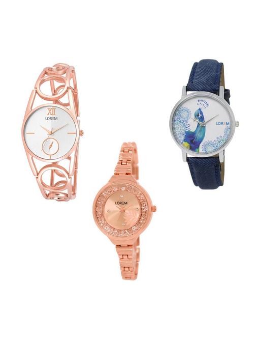 set of 3 analog watch combo -(lk213-225-241) - 15689031 - Very Small Image - 1