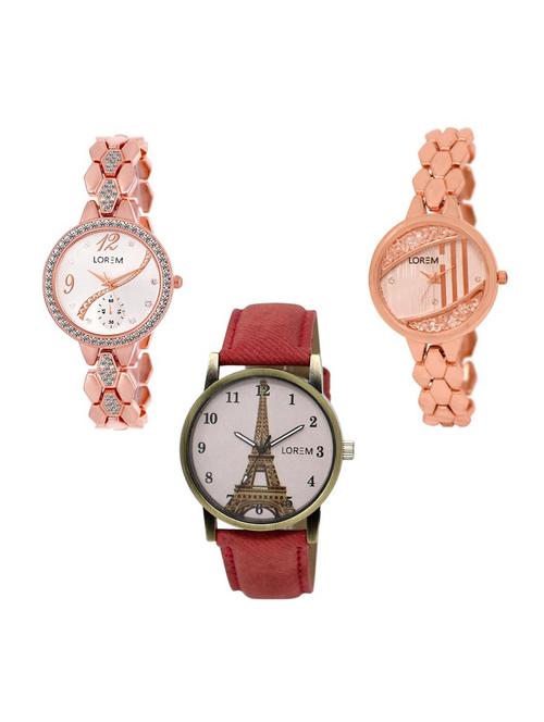 set of 3 analog watch combo -(lk215-222-230) - 15689249 - Very Small Image - 1