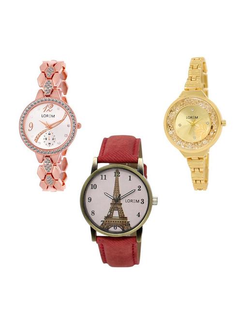 set of 3 analog watch combo -(lk215-224-230) - 15689276 - Very Small Image - 1