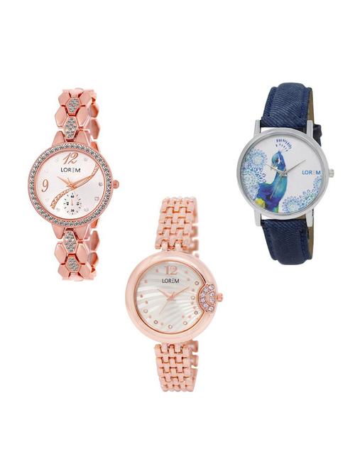 set of 3 analog watch combo -(lk215-228-241) - 15689329 - Very Small Image - 1