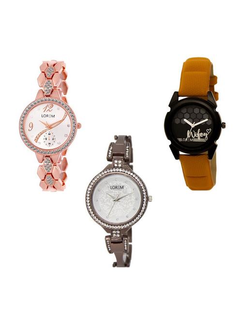 set of 3 analog watch combo -(lk215-235-236) - 15689372 - Very Small Image - 1