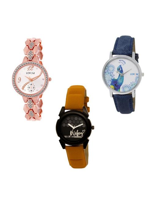 set of 3 analog watch combo -(lk215-235-241) - 15689377 - Very Small Image - 1