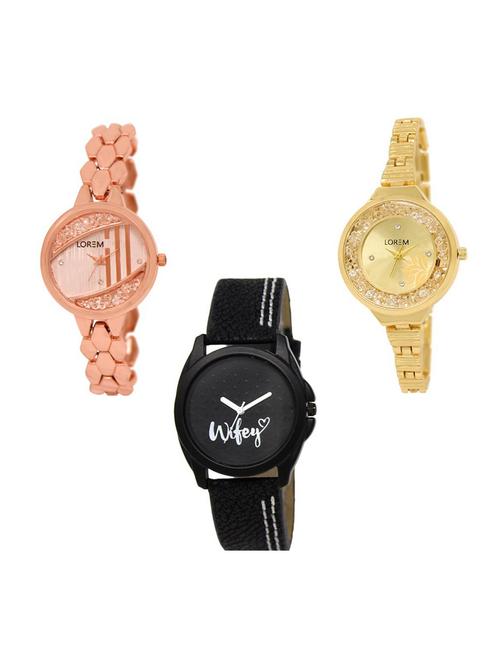 set of 3 analog watch combo -(lk222-224-234) - 15690604 - Very Small Image - 1
