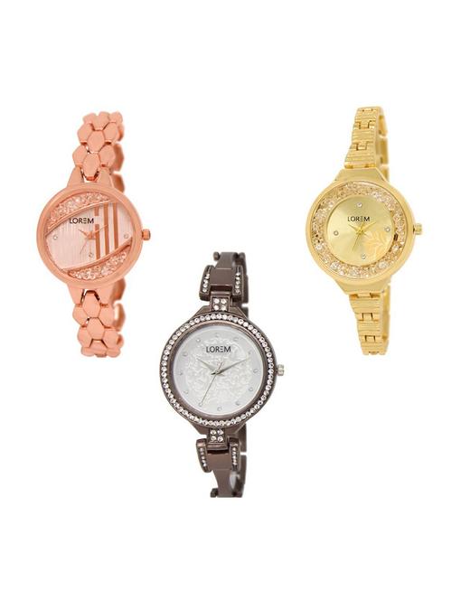 set of 3 analog watch combo -(lk222-224-236) - 15690606 - Very Small Image - 1