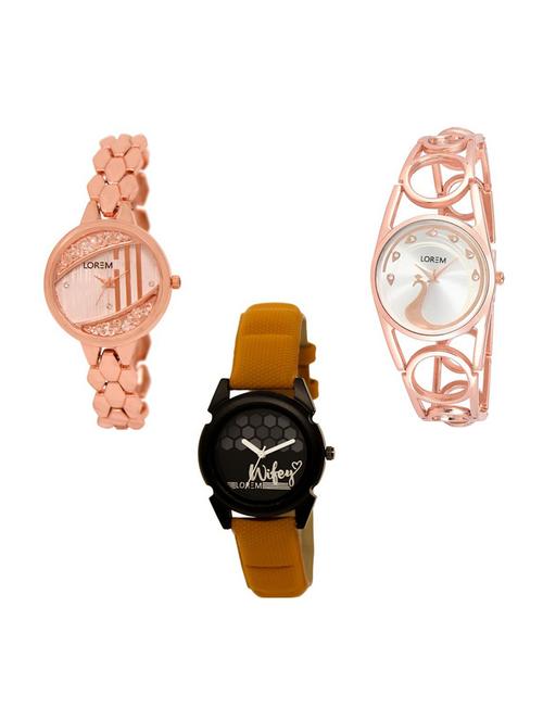 set of 3 analog watch combo -(lk222-232-235) - 15690665 - Very Small Image - 1