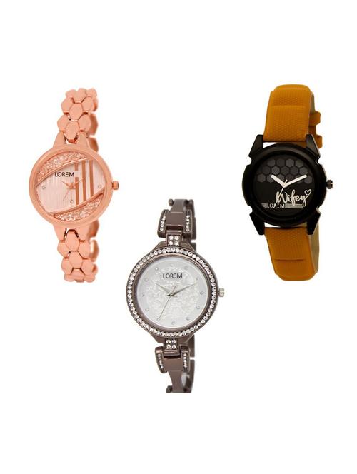 set of 3 analog watch combo -(lk222-235-236) - 15690679 - Very Small Image - 1