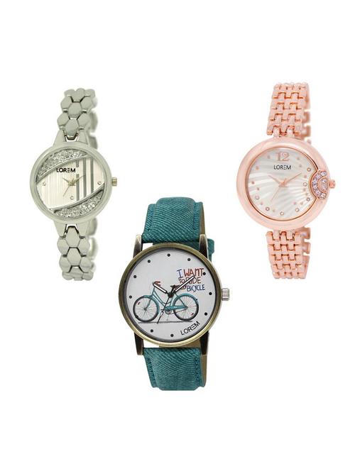 set of 3 analog watch combo -(lk223-228-229) - 15690748 - Very Small Image - 1