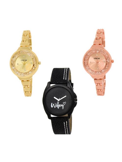 set of 3 analog watch combo - 15690833 - Very Small Image - 1