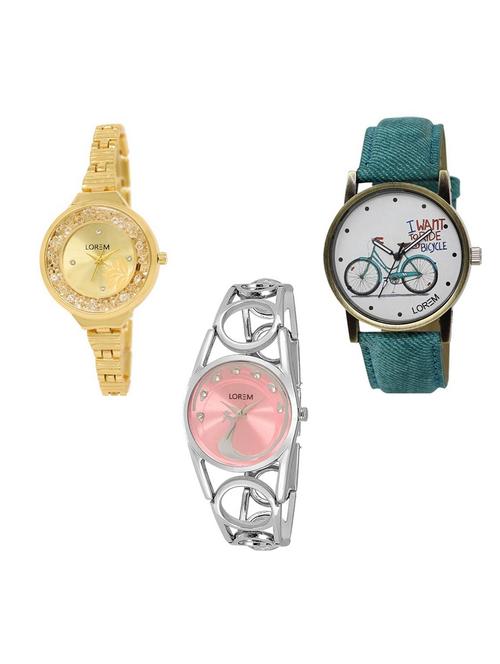 set of 3 analog watch combo -(lk224-229-233) - 15690882 - Very Small Image - 1