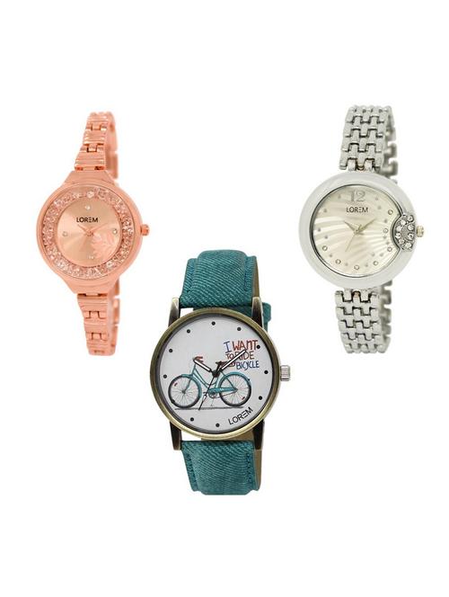 set of 3 analog watch combo -(lk225-227-229) - 15690956 - Very Small Image - 1