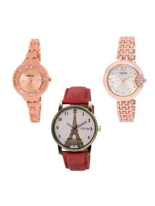 set of 3 analog watch combo -(lk225-228-230) - 15690962 - Very Small Image - 1