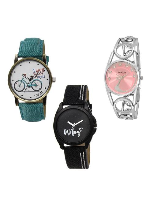 set of 3 analog watch combo - 15691255 - Very Small Image - 1