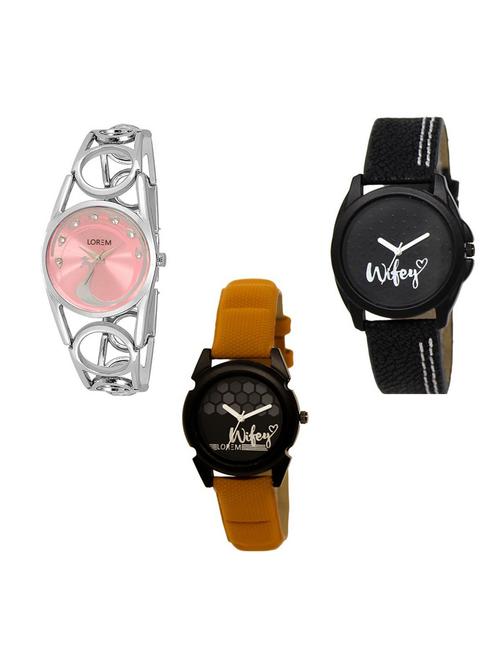 set of 3 analog watch combo - 15691328 - Very Small Image - 1