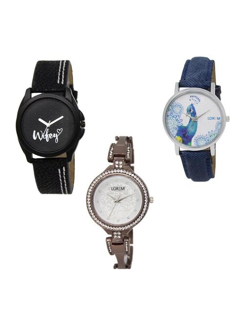 set of 3 analog watch combo - 15691361 - Very Small Image - 1