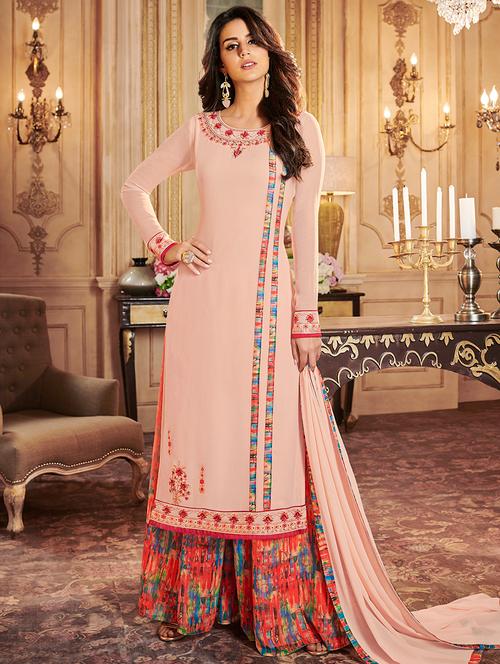 embroidered printed palazzo suit - 15692143 - Very Small Image - 1