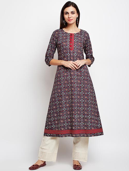 printed a-line kurta - 15692186 - Very Small Image - 1