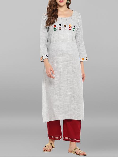 embroidered kurta palazzo set - 15692302 - Very Small Image - 1