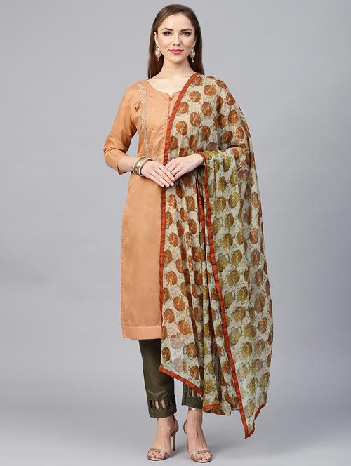 embroidered unstitched churidaar suit - 15692579 - Very Small Image - 1