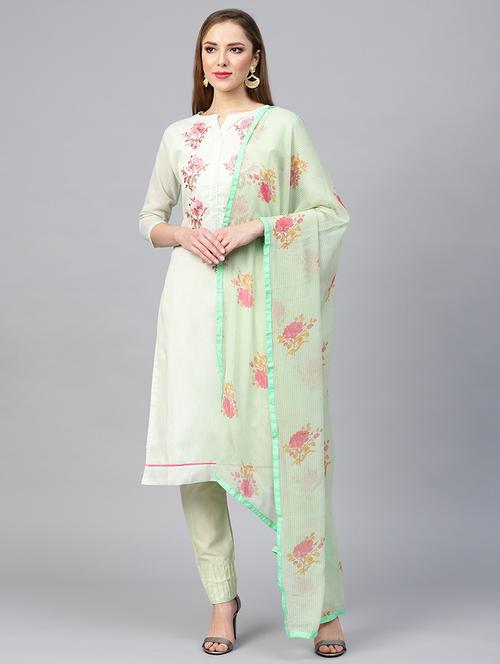 embroidered unstitched churidaar suit - 15692580 - Very Small Image - 1