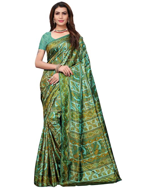 conversational printed saree with blouse - 15692626 - Very Small Image - 1