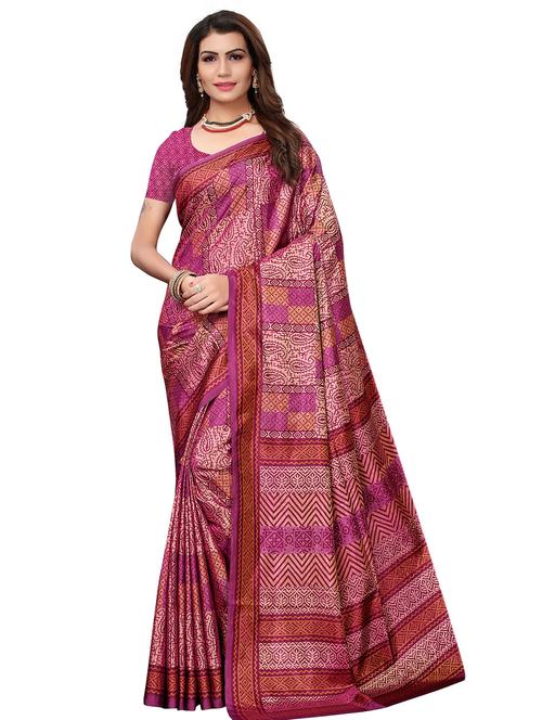 digital paisley printed saree with blouse - 15692631 - Very Small Image - 1
