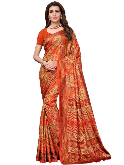 digital paisley printed saree with blouse - 15692633 - Very Small Image - 1