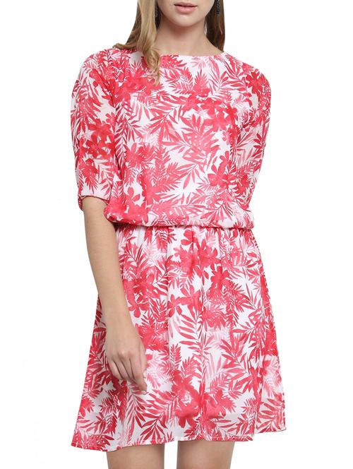 tropical print blouson dress - 15692706 - Very Small Image - 1