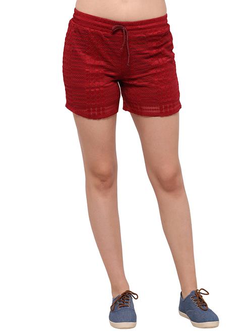 drawstring waist laced shorts - 15693622 - Very Small Image - 1