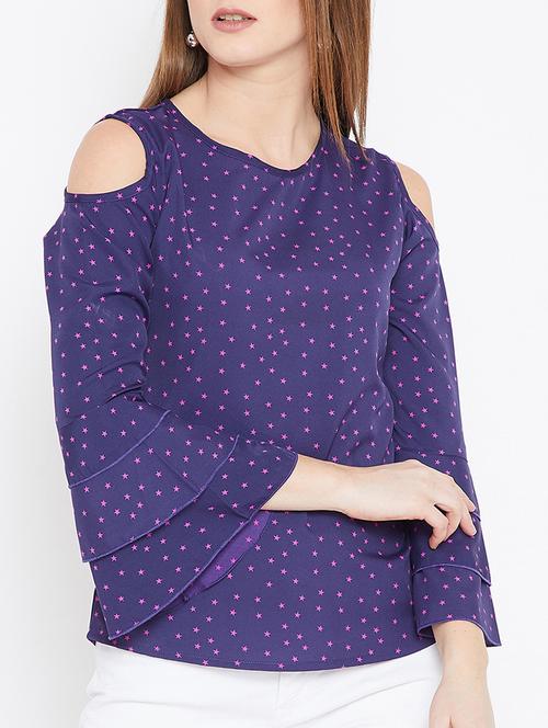 cold shoulder bell sleeved top - 15693625 - Very Small Image - 1