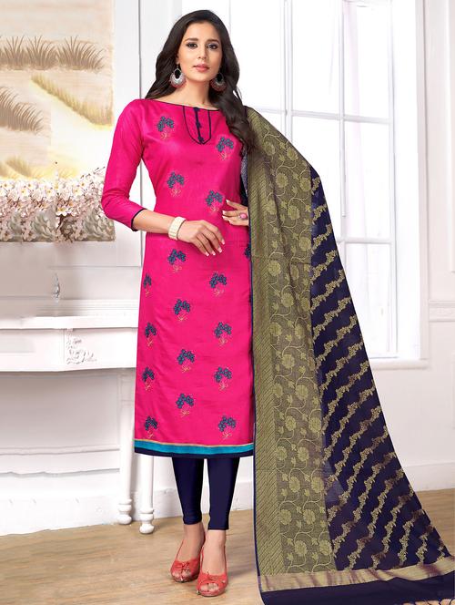 embroidered unstitched churidaar suit - 15694344 - Very Small Image - 1